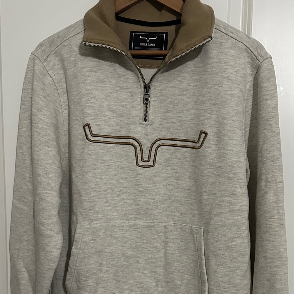 Kimes Ranch Gray and Tan Zip-Up Sweater